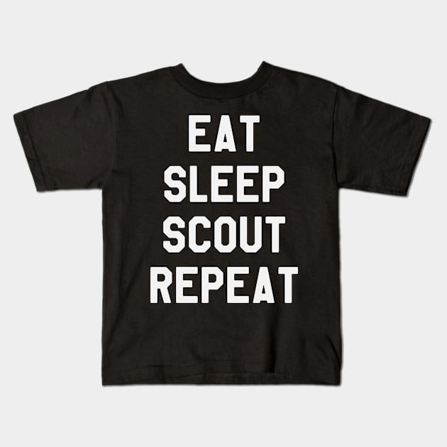 Eat Sleep Scout Repeat Kids T-Shirt by ahmed4411